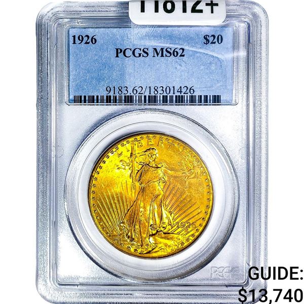 1926 $20 Gold Double Eagle PCGS MS62
