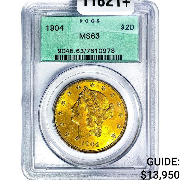 1904 $20 Gold Double Eagle PCGS MS63