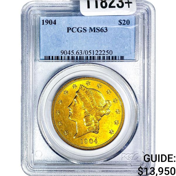 1904 $20 Gold Double Eagle PCGS MS63