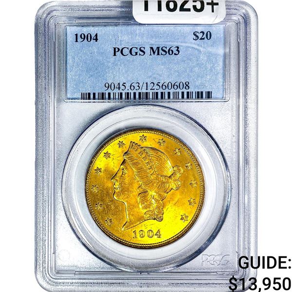 1904 $20 Gold Double Eagle PCGS MS63