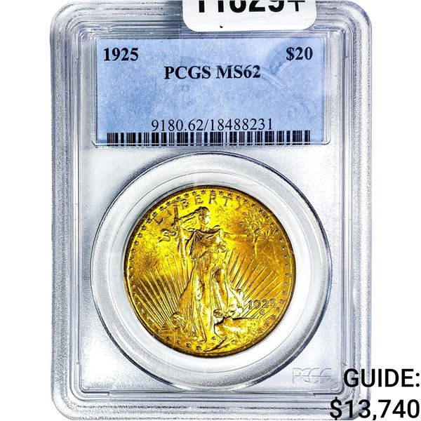 1925 $20 Gold Double Eagle PCGS MS62