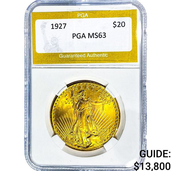 1927 $20 Gold Double Eagle PGA MS63