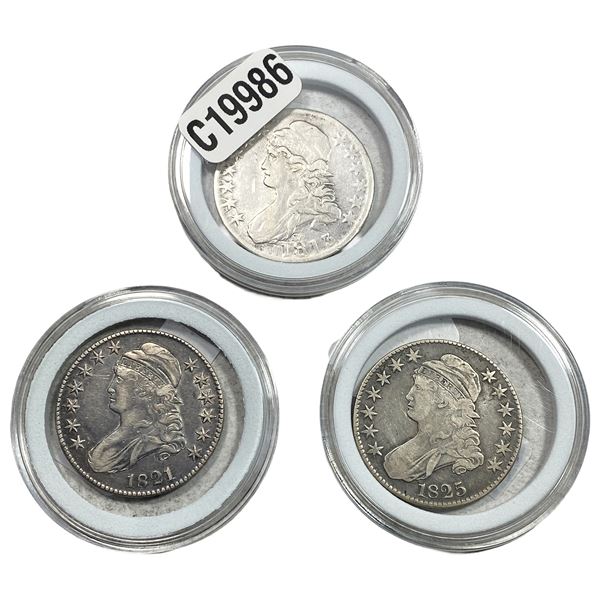 [3 Coins] 1813-1825 Capped Bust Half Dollar
