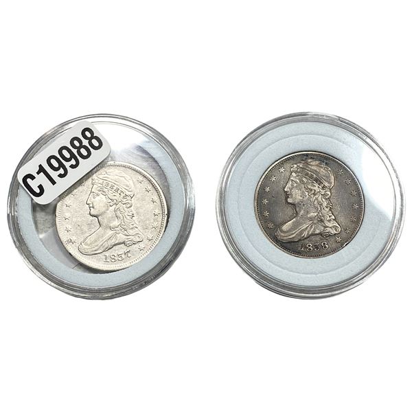 [2 Coins] 1837-1838 Capped Bust Half Dollar
