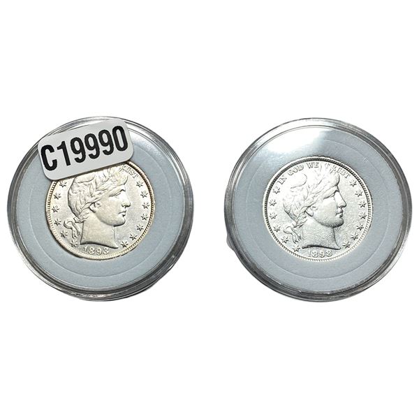[2 Coins] 1893-1898 Barber Half Dollar