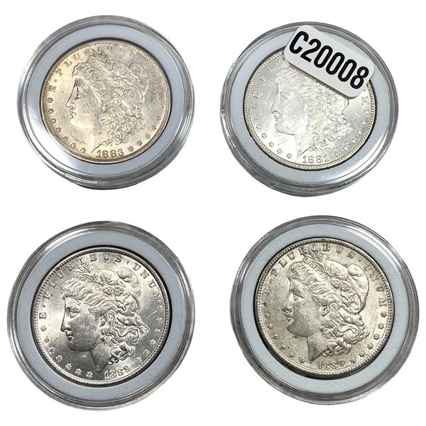 [4 Coins] 1881-1889 Morgan Silver Dollar