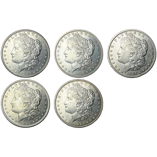 [5 Coins] 1896 Morgan Silver Dollar
