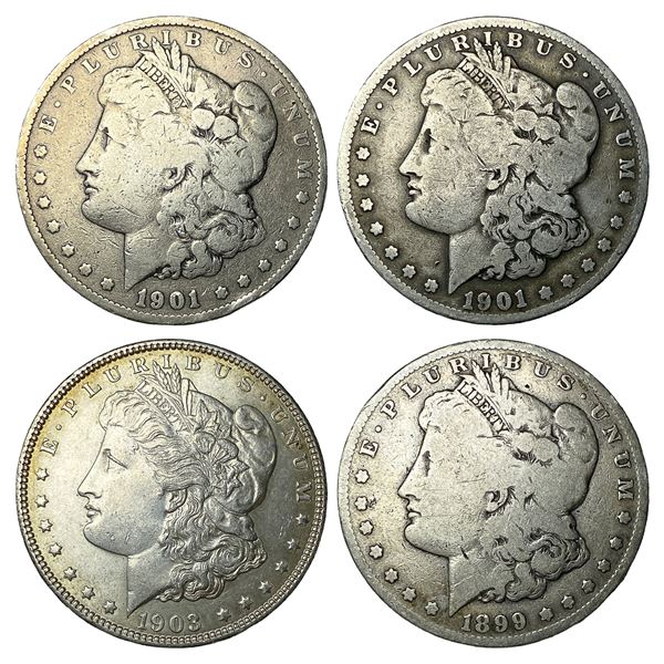 [4 Coins] 1899-1903 Morgan Silver Dollar