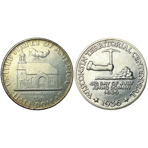 [2 Coins] 1936 Commemorative 50C Coins