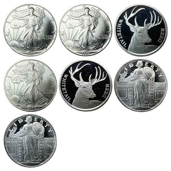 [7 Coins] 1987-2007 Various Silver U.S. Coins