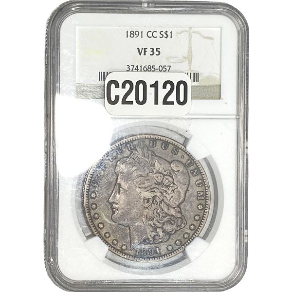 1891-CC Morgan Silver Dollar NGC VF35