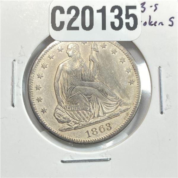1863-S Seated Liberty Half Dollar