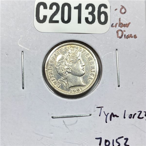 1901-O Barber Dime