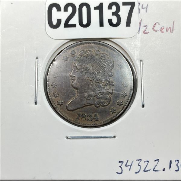 1834 Classic Head Half Cent