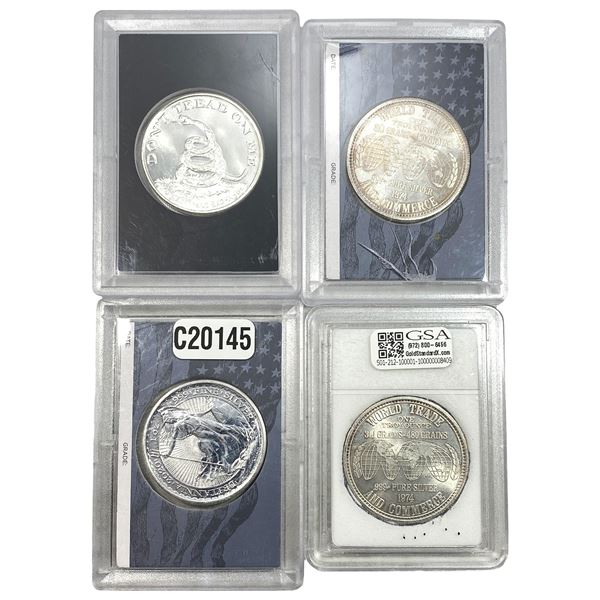 [4 Coins] 1973-2020 Silver Commemerative $1s