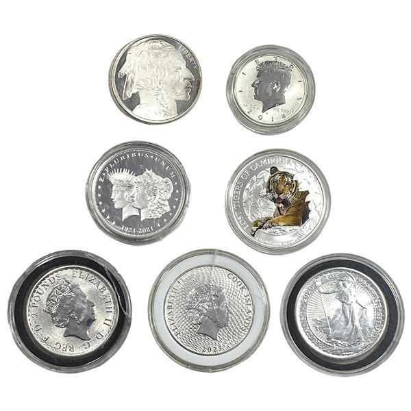 [7 Coins] 2014-2023 U.S. Silver Coin Lot 50C-$1