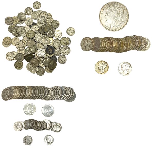 [200] Various Dates Silver U.S. Coin Lot 10C-$1