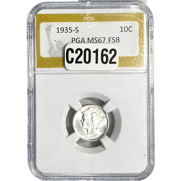 1935-S Mercury Silver Dime PGA MS67 FSB