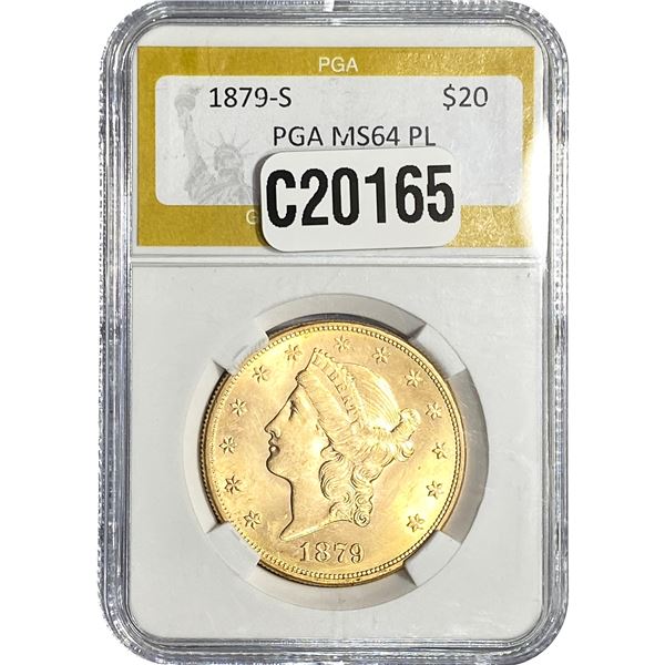 1879-S $20 Gold Double Eagle PGA MS64 PL