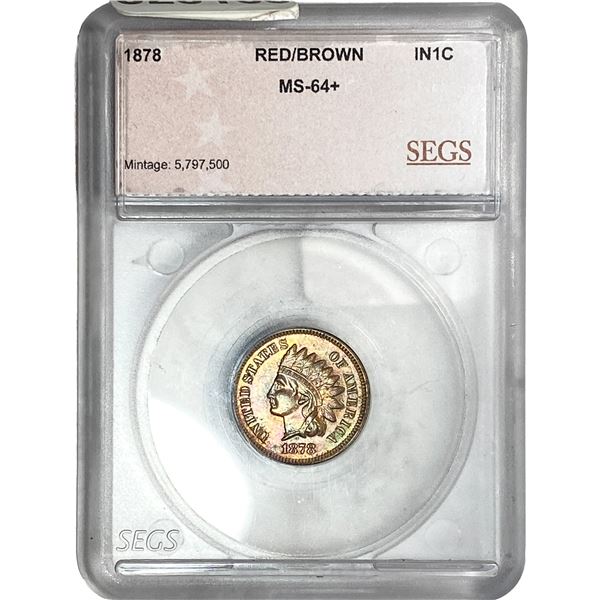 1878 Indian Head Cent SEGS MS64+