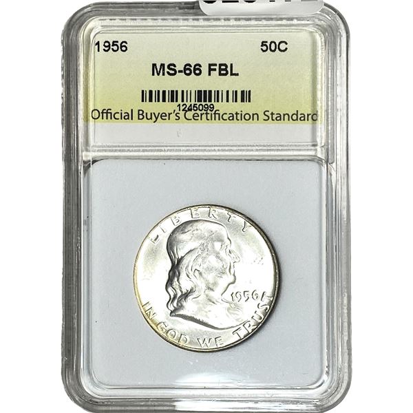1956 Franklin Half Dollar OBCS MS66 FBL