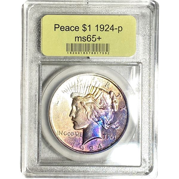 1924 Silver Peace Dollar USCG MS65+