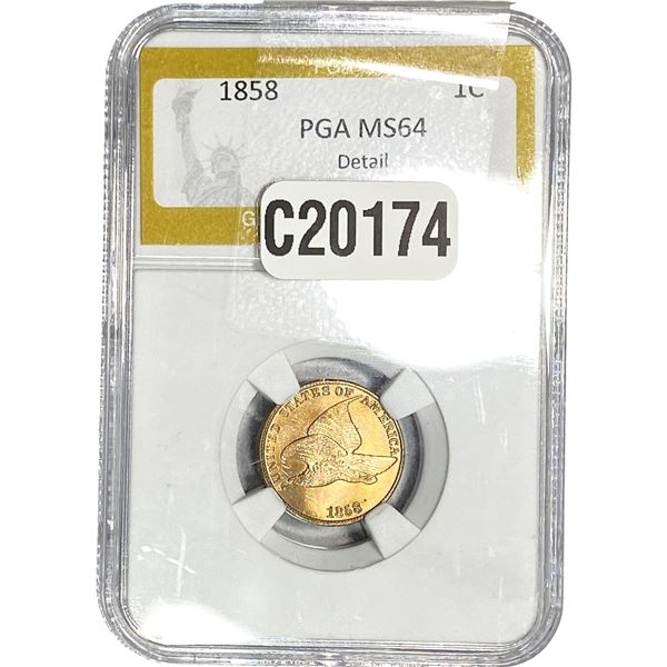 1858 Flying Eagle Cent PGA MS64