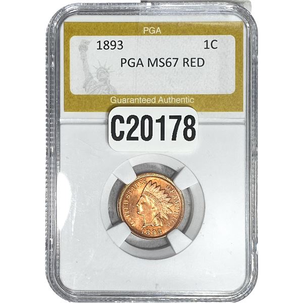 1893 Indian Head Cent PGA MS67 Red