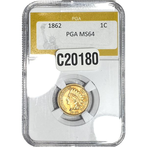 1862 Indian Head Cent PGA MS64