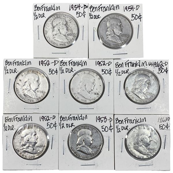 [8 Coins] 1952-1963 Franklin Half Dollar