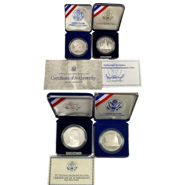 [4 Coins] 1996-2005 U.S. Silver & Proof Coins Commemorative