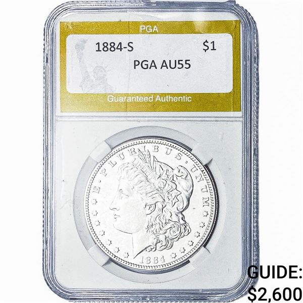 1884-S Morgan Silver Dollar PGA AU55