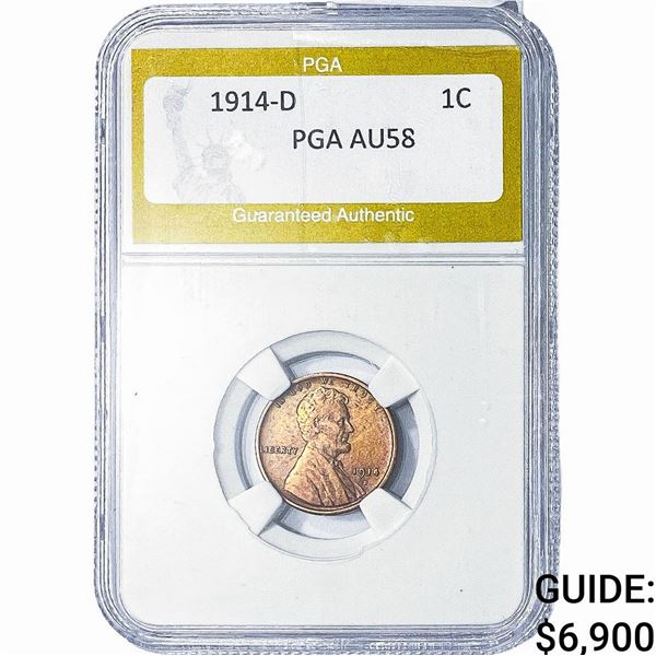 1914-D Wheat Cent PGA AU58