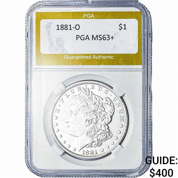 1881-O Morgan Silver Dollar PGA MS63+
