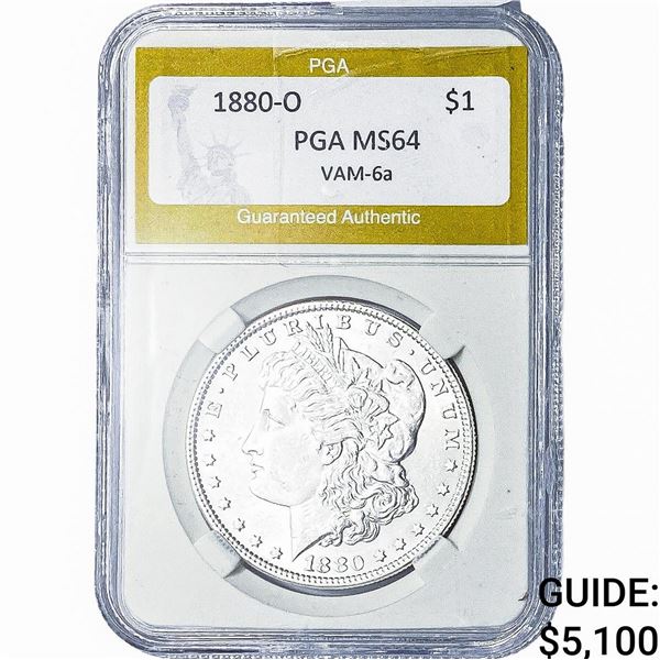 1880-O Morgan Silver Dollar PGA MS64 VAM-6a