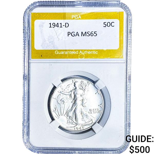 1941-D Walking Liberty Half Dollar PGA MS65