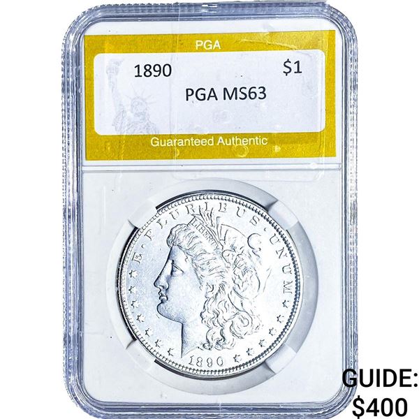 1890 Morgan Silver Dollar PGA MS63