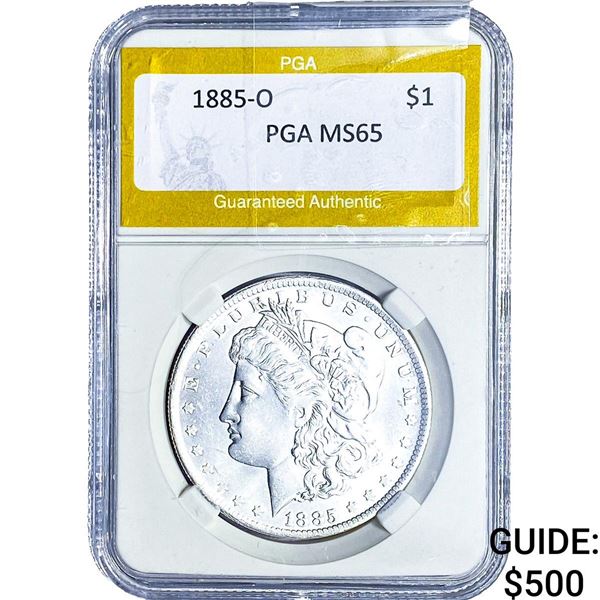 1885-O Morgan Silver Dollar PGA MS65