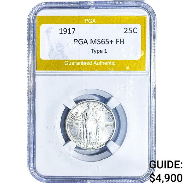 1917 Standing Liberty Quarter PGA MS65+ FH Type 1