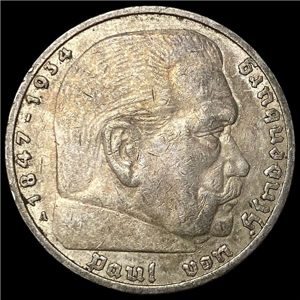 1936A Germany Silver 5 Reichsmark