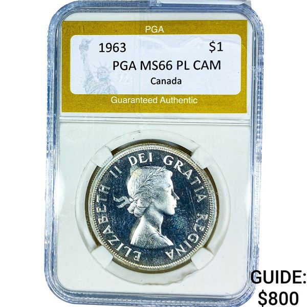 1963 Canada Silver Dollar PGA MS66 PL CAMEO