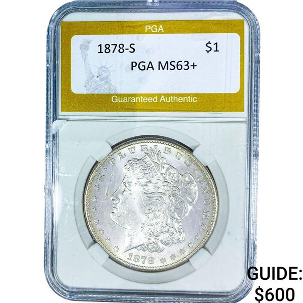 1878-S Morgan Silver Dollar PGA MS63+