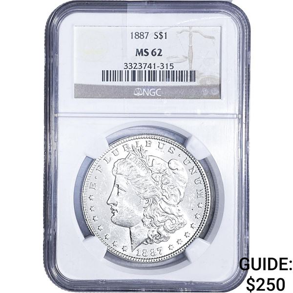 1887 Morgan Silver Dollar NGC MS62