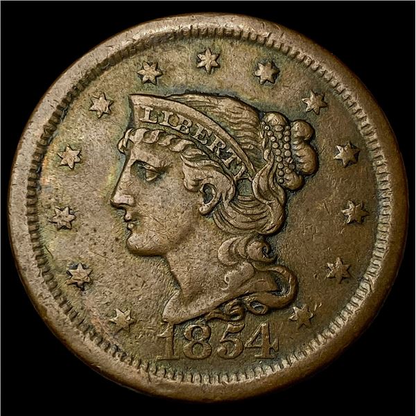 1854 Braided Hair Large Cent CLOSELY UNCIRCULATED