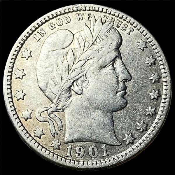1901 Silver Barber Quarter CLOSELY UNCIRCULATED