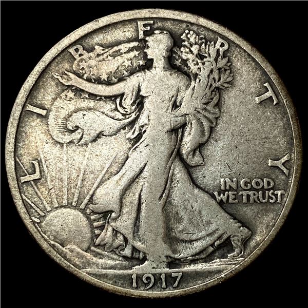 1917-S Silver Walking Liberty Half Dollar NEARLY UNCIRCULATED