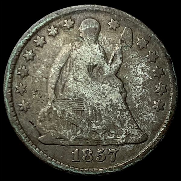 1857 Seated Liberty Half Dime NEARLY UNCIRCULATED