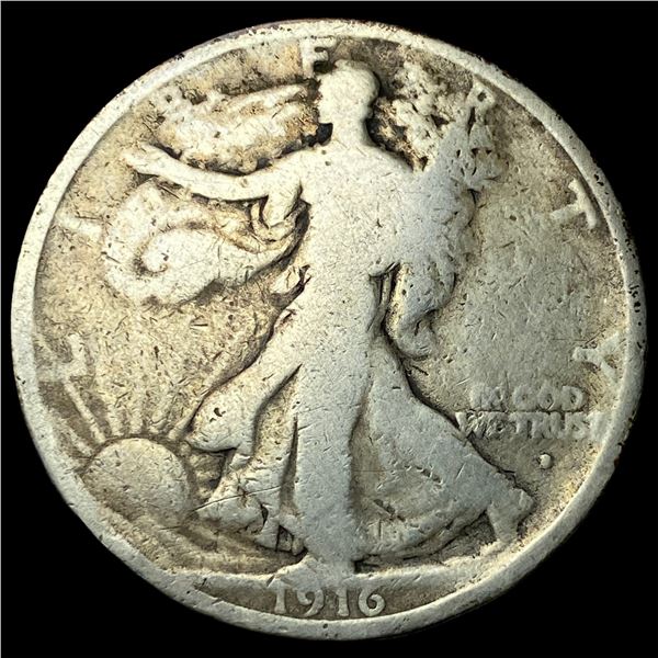 1916-D Walking Liberty Half Dollar NEARLY UNCIRCULATED