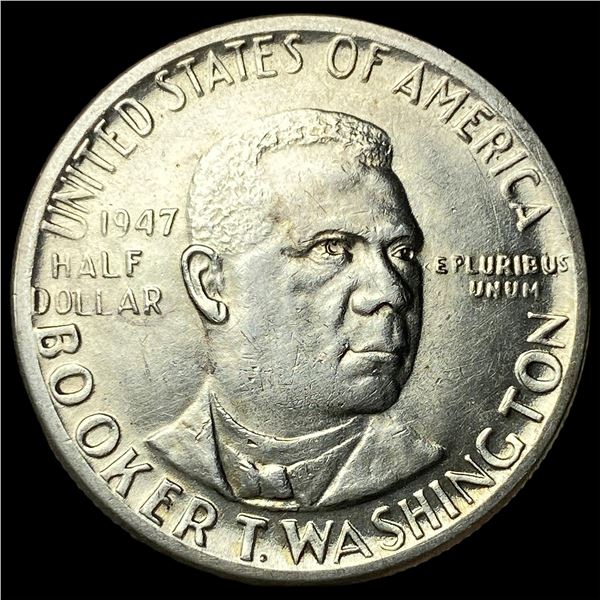 1947 Silver Booker T. Washington Half Dollar NEARLY UNCIRCULATED