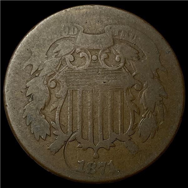 1871 Two-Cent Piece NICELY CIRCULATED